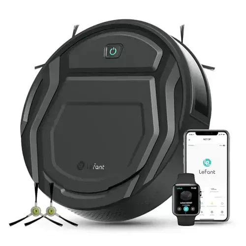 Lefant Robot Vacuum Cleaner M210 Pro,Slim,Quiet,2200Pa Suction,120 Min Self-Charging Robotic Vacuums, Freemove 3.0,WiFi/APP/Alexa,6 Cleaning Modes Ideal for Hard Floors Pet Hair Low Carpet,Black - 6