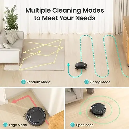 Lefant Robot Vacuum Cleaner M210 Pro,Slim,Quiet,2200Pa Suction,120 Min Self-Charging Robotic Vacuums, Freemove 3.0,WiFi/APP/Alexa,6 Cleaning Modes Ideal for Hard Floors Pet Hair Low Carpet,Black - Lefant (1)