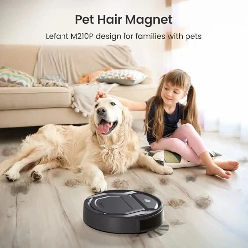 Lefant Robot Vacuum Cleaner M210 Pro,Slim,Quiet,2200Pa Suction,120 Min Self-Charging Robotic Vacuums, Freemove 3.0,WiFi/APP/Alexa,6 Cleaning Modes Ideal for Hard Floors Pet Hair Low Carpet,Black - 1