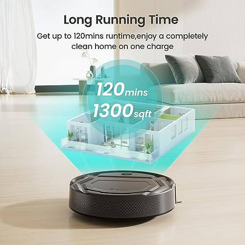 Lefant Robot Vacuum Cleaner Slim Quiet, 2200Pa Powerful Suction, 120 Mins Runtime, 6 Cleaning Modes, Wi-Fi/App/Alexa, Self-Charging Pet Hair Robotic Vacuum Ideal for Hard Floor, Low-Pile Carpet, M210 Pro - 6