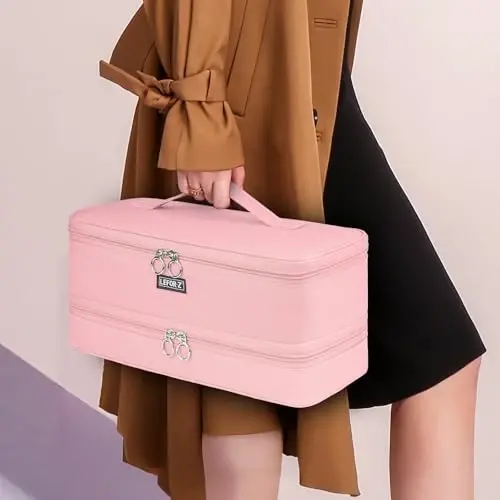 LEFOR·Z Seyahat Taşıma Çantası Shark Flexstyle Styler/FlexFusion/Saç Kurutma Makinesi ile Uyumlu, Çift Katmanlı Saç Şekillendirme Aletleri Saklama Çantası Dyson Airwrap Styler/Supersonic Saç Kurutma Makinesi için Uygun, Pembe-Sadece Çanta - 14