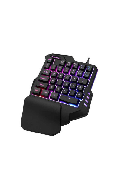 Left Hand Mini Gaming Keyboard Wrist Fatigue Prevention 35 Keys, Portable Design - 2