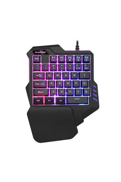 Left Hand Mini Gaming Keyboard Wrist Fatigue Prevention 35 Keys, Portable Design - Modazone