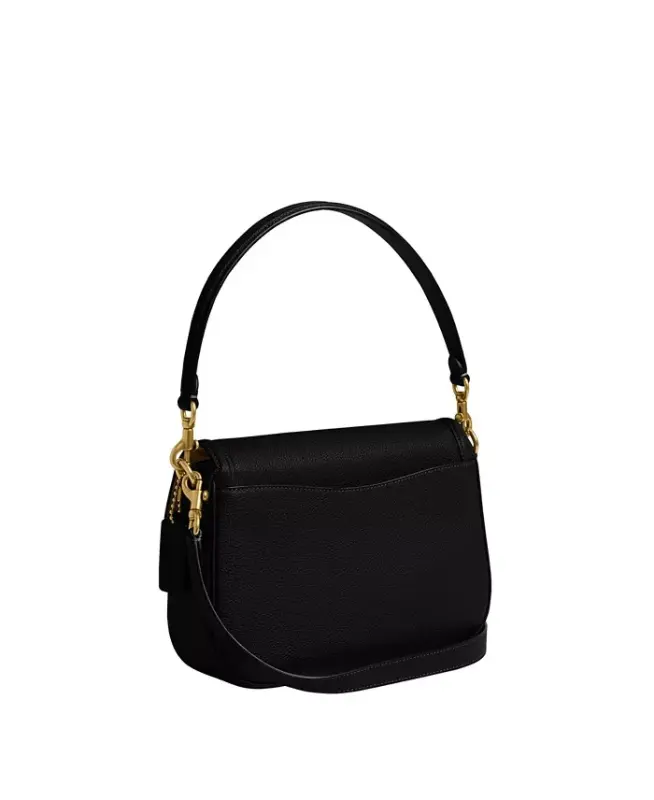 Legacy Small Pebble Leather Crossbody Shoulder Bag - Brass/Black - 3