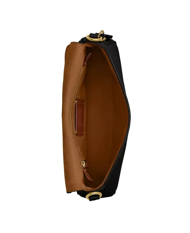 Legacy Small Pebble Leather Crossbody Shoulder Bag - Brass/Black - 4