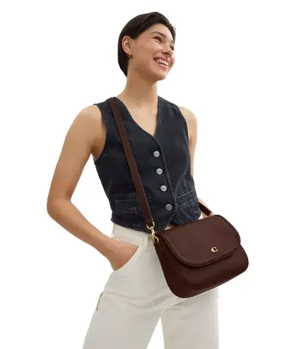 Legacy Small Pebbled Leather Shoulder Bag-maple - 3