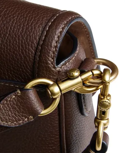 Legacy Small Pebble Leather Crossbody Shoulder Bag - Brass/Maple - 7