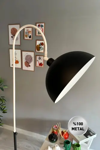Legend Lambader Hareketli Başlık Modern Dekoratif Metal Oturma Odası Çalışma Odası Lambası - Siyah-Beyaz - 2
