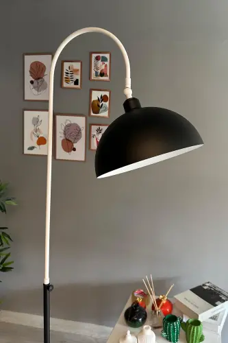 Legend Lambader Hareketli Başlık Modern Dekoratif Metal Oturma Odası Çalışma Odası Lambası - Siyah-Beyaz - 4