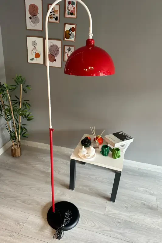 Legend Of North Lambader Hareketli Başlık Modern Dekoratif Metal Oturma Odası Çalışma Odası Lambası-Kırmızı - 4