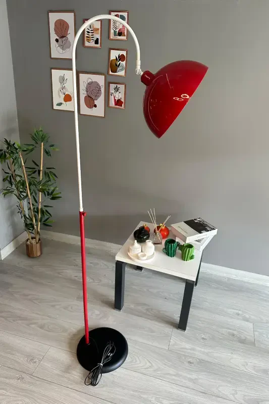 Legend Of North Lambader Hareketli Başlık Modern Dekoratif Metal Oturma Odası Çalışma Odası Lambası-Kırmızı - 7