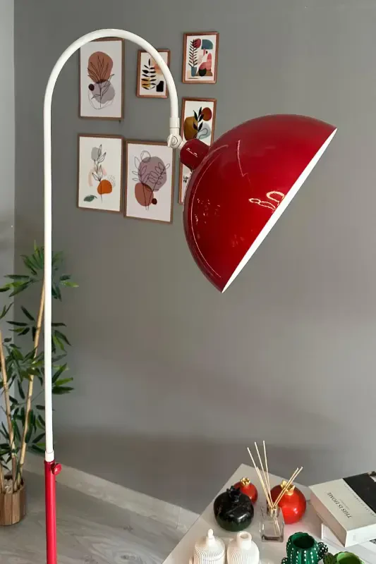 Legend Of North Lambader Hareketli Başlık Modern Dekoratif Metal Oturma Odası Çalışma Odası Lambası-Kırmızı - 8