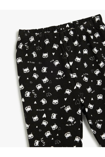 Leggings, Cat Print, Elastic Waistband - 11