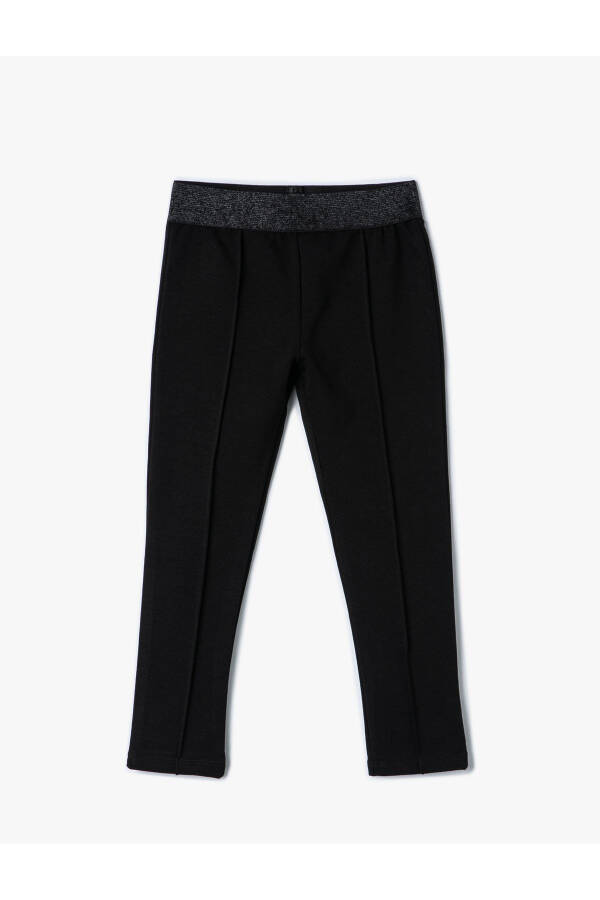 Leggings with belt detail, elastic waistband. - 5