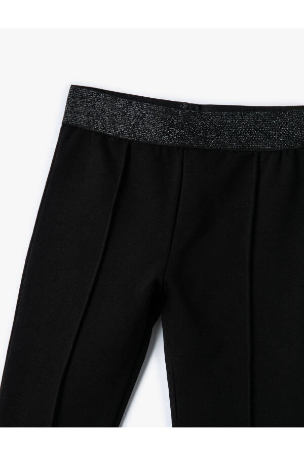 Leggings with belt detail, elastic waistband. - 6