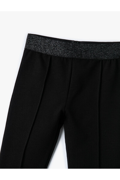 Leggings with belt detail, elastic waistband. - 3