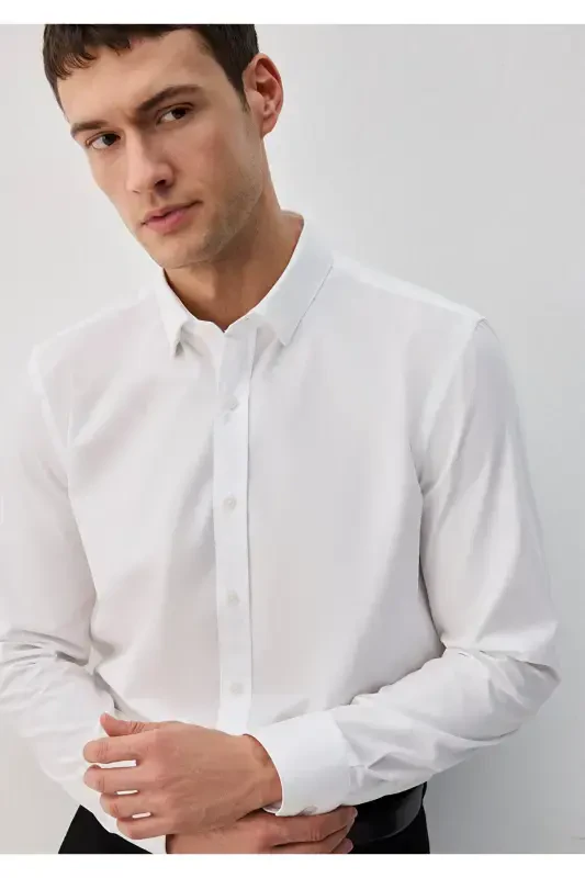 Легкая глажка Белая рубашка Slim Fit / Узкий крой - 3