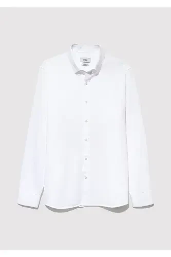 Легкая глажка Белая рубашка Slim Fit / Узкий крой - 7