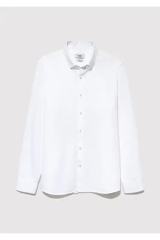 Легкая глажка Белая рубашка Slim Fit / Узкий крой - 7