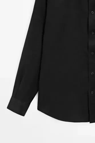 Легкая льняная рубашка-ЧЕРНЫЙ - MASSIMO DUTTI (1)