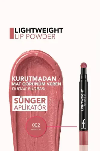 Легкая Матовая Пудра для Губ (РОЗОВЫЙ) - Lightweight Lip Powder - 002 Whimsical - 8682536007443-002 WHIMSICAL - 5