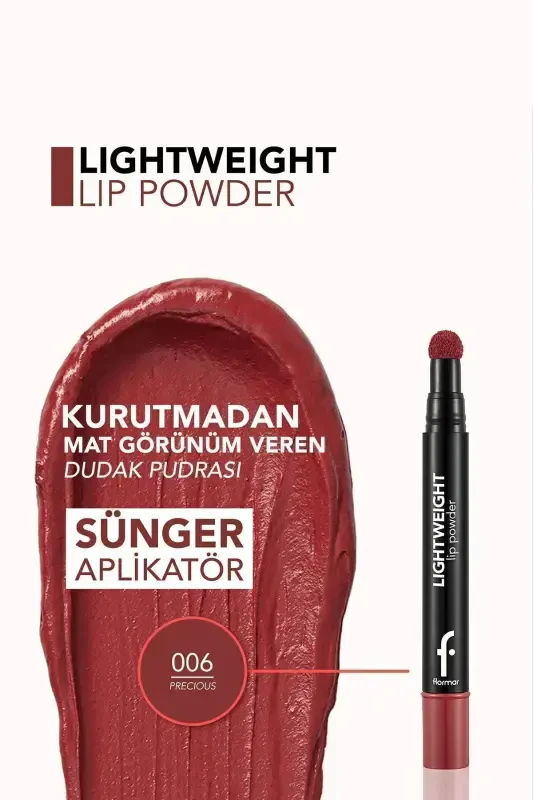 Легкая Матовая Пудра для Губ (Розовый) - Lightweight Lip Powder - 006 Precious - 8682536007481-006 PRECIOUS - 5