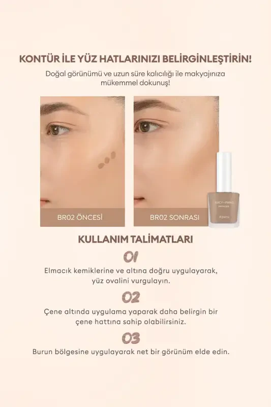 Легко наносится, стойкий, придает естественный вид. Жидкий бронзер Juicy-pang Water Bronzer (BR02)-BR02 - 4