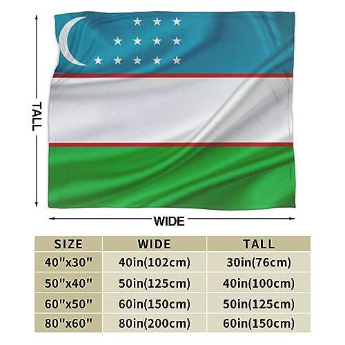 Легкое одеяло Qauirfe с флагом Узбекистана для кровати, дивана, теплое, уютное, пушистое, плюшевое, 50