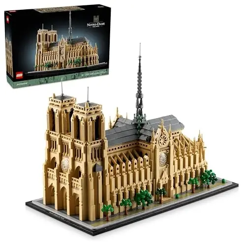 LEGO Architecture Notre-Dame de Paris Replica, Architectural Model Kit, Collectible Building Set for Adults, Build and Display Souvenir, Gift Idea for Lovers of History, Travel and Art, 21061 - MODAZONE