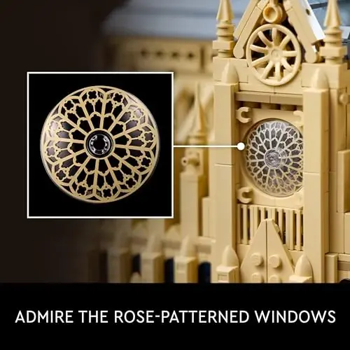 LEGO Architecture Реплика Нотр-Дам де Пари, Архитектурный набор моделей, Коллекционный набор для взрослых, Подарок для сборки и демонстрации, Идея подарка для любителей истории, путешествий и искусства, 21061 - 4