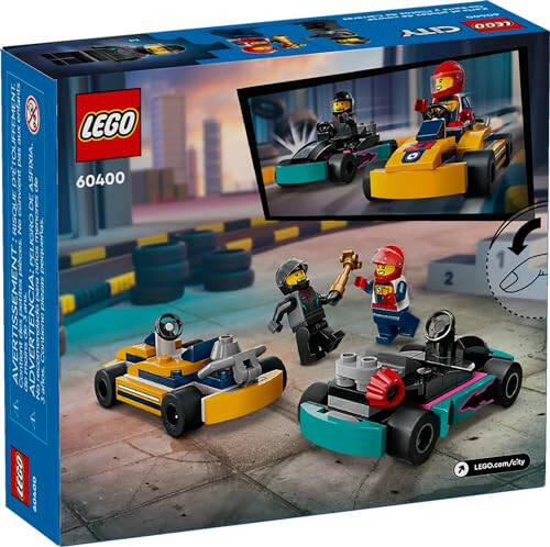 LEGO City Go-Kartlar va Poygachilar O'yin Seti, 2 Ta Haydovchi Minifigurka, Poyga Mashinasi O'yinchoq, Bolalar Uchun Qiziqarli Poyga Mashinasi O'yinchoq Sovg'asi, 5 Yosh va Undan Yuqori, 60400 - 6