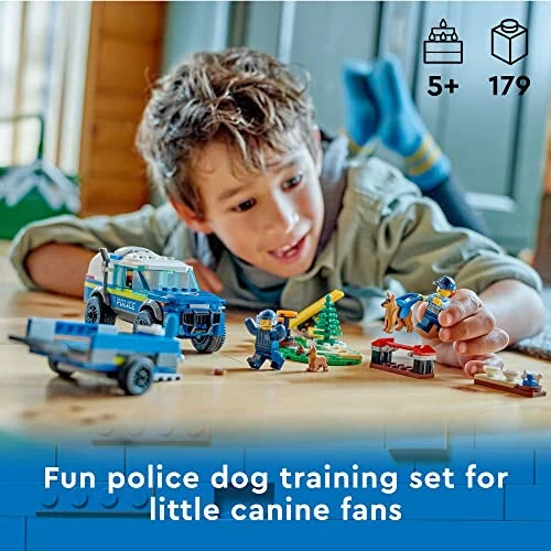 LEGO City Mobile Police Dog Training 60369, SUV Toy Car with Trailer, Obstacle Course and Puppy Figures, Animal Playset for Boys and Girls Ages 5 Plus - LEGO (1)