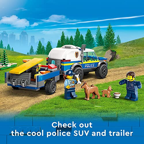 LEGO City Mobil Politsiya It Eğitimi 60369, SUV O'yinchoq Avtomobil Prisep bilan, To'siqlar Maydoni va Kuchuk Figuralari, 5 Yosh va Undan Katta O'g'il va Qizlar Uchun Hayvonlar O'yin To'plami - 3