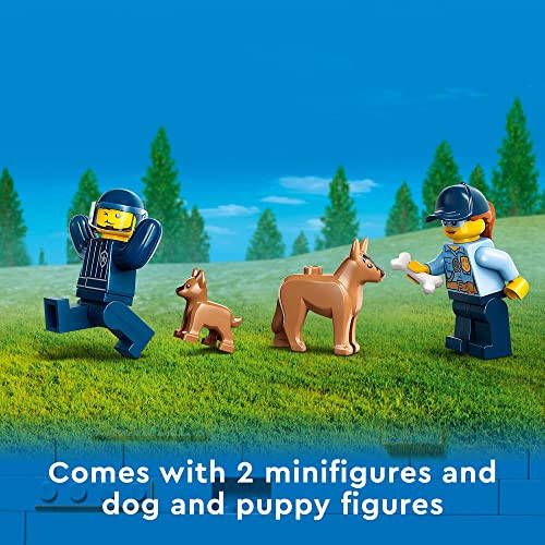 LEGO City Mobil Politsiya It Eğitimi 60369, SUV O'yinchoq Avtomobil Prisep bilan, To'siqlar Maydoni va Kuchuk Figuralari, 5 Yosh va Undan Katta O'g'il va Qizlar Uchun Hayvonlar O'yin To'plami - 6