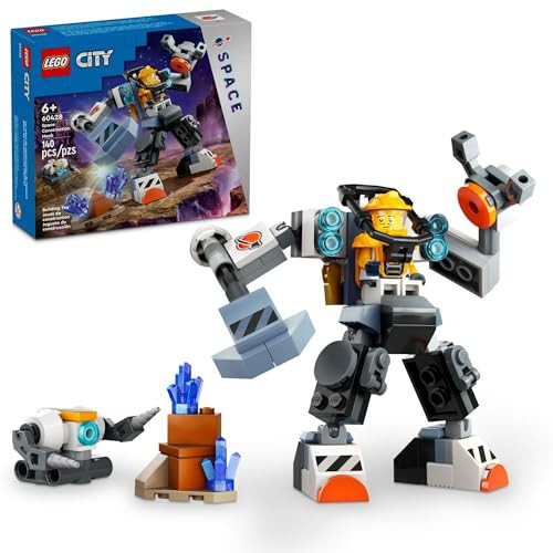 LEGO City Uzay İnşaat Mekanik Elbise Yapı Seti, 6 Yaş ve Üzeri Çocuklar İçin Eğlenceli Uzay Oyuncağı, Hayal Gücü Geliştiren Oyunu Seven Erkek ve Kız Çocuklar İçin Uzay Hediye Fikirleri, Pilot Minfigürü ve Robot Oyuncağı Dahil, 60428 - 1