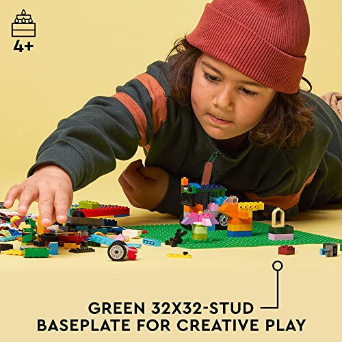 LEGO Classic Green Baseplate, Square 32x32 Stud Foundation to Build, Play, and Display Brick Creations, Great for Grassy Nature Landscapes, 11023 - 2