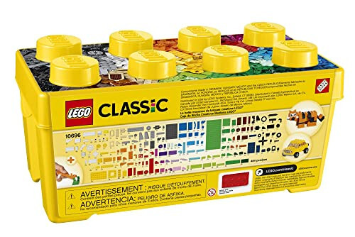 LEGO Classic Orta Boy Yaratıcı Tuğla Kutusu 10696 Yapı Oyun Seti - Depolama Özelliği, Tren, Araba ve Kaplan Figürü Dahil, 4-99 Yaş Aralığındaki Çocuklar, Erkekler ve Kızlar İçin Oyun Seti - 3