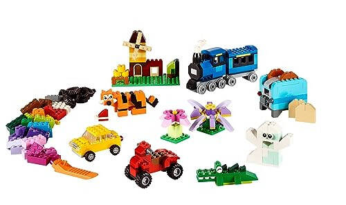 LEGO Classic Orta Boy Yaratıcı Tuğla Kutusu 10696 Yapı Oyun Seti - Depolama Özelliği, Tren, Araba ve Kaplan Figürü Dahil, 4-99 Yaş Aralığındaki Çocuklar, Erkekler ve Kızlar İçin Oyun Seti - 5