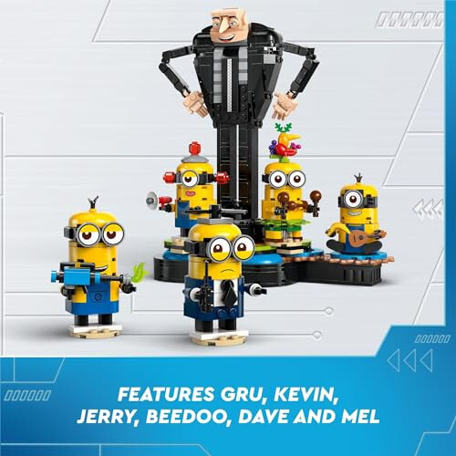 LEGO Despicable Me 4 Brick-Built Gru and Minions Figure, Buildable Minions Toy for Kids, Dancing Despicable Me Toy Figures Playset, Play-and-Display Minions Birthday Gift for Boys and Girls, 75582 - 6