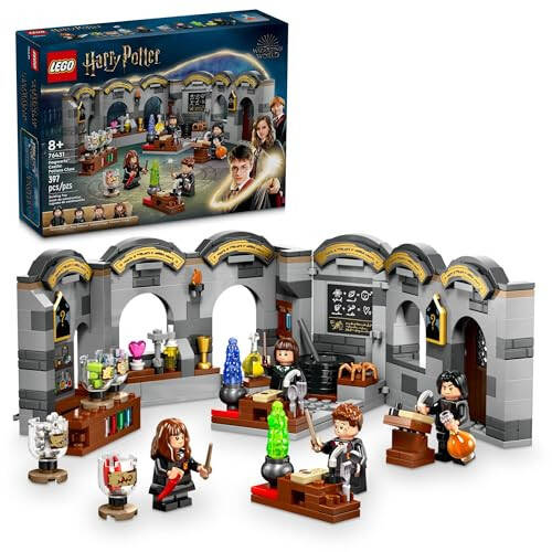 LEGO Garri Potter Xogvarts Qal'asi: Do'ppi Iksir Darsi O'yin To'plami, Garri Potter Kolleksiyasi 4 Minifigurali, Bolalar Uchun Sehrli Sovg'a G'oyalari, 8 Yoshli Qiz va O'g'il Bolalar Uchun Qurilish Mumkin bo'lgan Garri Potter O'yinchoq, 76431 - 1