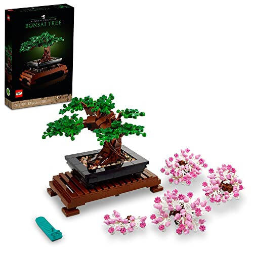 LEGO Icons Bonsai Tree Building Set, Features Cherry Blossom Flowers, DIY Plant Model for Adults, Creative Gift for Home Décor and Office Art, Botanical Collection Design Kit, 10281 - 1