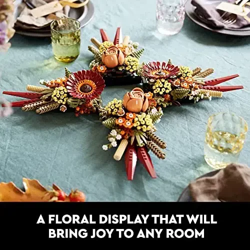 LEGO Icons Dried Flower Centerpiece, Botanical Collection Crafts Set for Adults, Artificial Flowers with Rose and Gerbera, Table or Wall Decoration, Home Décor, 10314 - 3