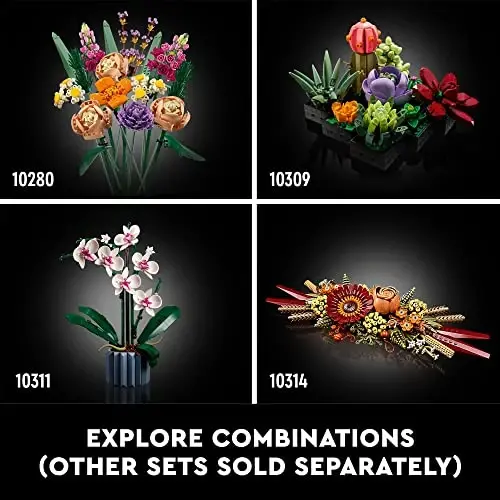 LEGO Icons Dried Flower Centerpiece Building Sets for Adults, Ages 18+ Years - Fall & Thanksgiving Decorations for Dinner Table or Mantel - 10314 - 4