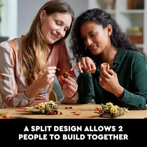 LEGO Icons Quritilgan Gul Markazi, Kattalar Uchun Botanika Kolleksiyasi Hunarmandchilik To'plami, Gul va Gerbera bilan Sun'iy Gullar, Stol yoki Devor bezagi, Uy bezagi, 10314 - 6