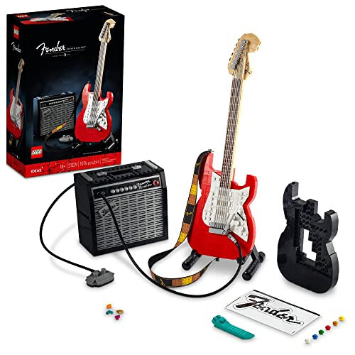 LEGO Ideas Fender Stratocaster 21329 DIY Guitar Model Building Set for Music Lovers, Complete with 65 Princeton Reverb Amplifier & Authentic Accessories, Perfect Way to Rock Gift Giving - 1