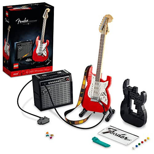 LEGO Ideas Fender Stratocaster 21329 DIY Guitar Model Building Set for Music Lovers, Complete with 65 Princeton Reverb Amplifier & Authentic Accessories, Perfect Way to Rock Gift Giving - 1