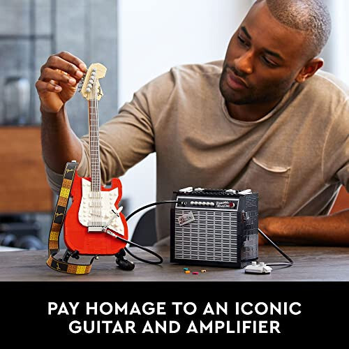 LEGO Ideas Fender Stratocaster 21329 DIY Guitar Model Building Set for Music Lovers, Complete with 65 Princeton Reverb Amplifier & Authentic Accessories, Perfect Way to Rock Gift Giving - 6