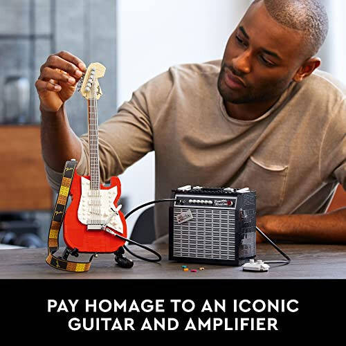 LEGO Ideas Fender Stratocaster 21329 DIY Guitar Model Building Set for Music Lovers, Complete with 65 Princeton Reverb Amplifier & Authentic Accessories, Perfect Way to Rock Gift Giving - 6