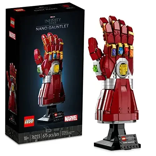 LEGO Marvel Nano Gauntlet, Iron Man modeli Cheksizlik Toshlari bilan, 76223 Avengers: Endgame film to'plami, Yig'ish uchun xotira buyumlari, Kattalar va o'smirlar uchun sovg'a g'oyasi - MODAZONE