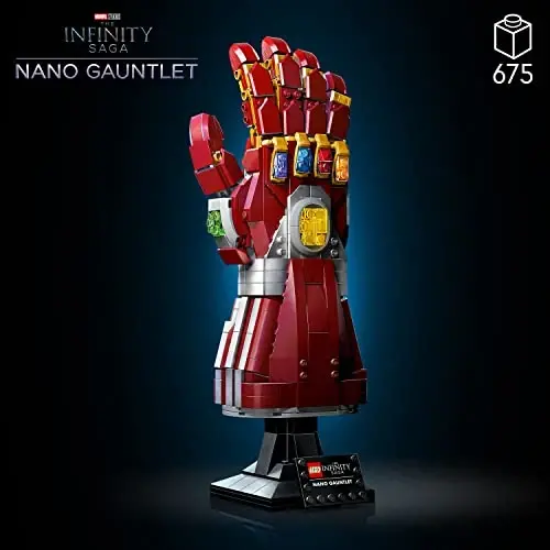 LEGO Marvel Nano Gauntlet, Iron Man modeli Cheksizlik Toshlari bilan, 76223 Avengers: Endgame film to'plami, Yig'ish uchun xotira buyumlari, Kattalar va o'smirlar uchun sovg'a g'oyasi - MODAZONE (1)